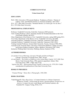 curriculum vitae - Vanderbilt College of Arts and Science