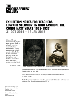 EXHIBITION NOTES FOR TEACHERS EDWARD STEICHEN: IN