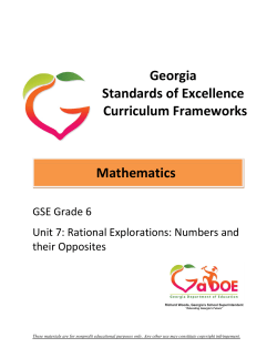 Unit 7 Frameworks - Georgia Standards