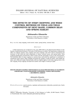 the effects of strip cropping and weed control methods on