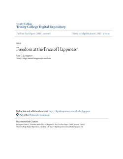 Freedom at the Price of Happiness - Trinity College Digital Repository