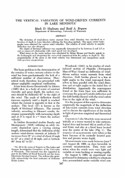 the vertical variation of wind-driven currents in lake mendota