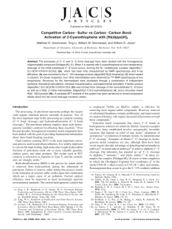 Competitive Carbon&minus;Sulfur vs Carbon&minus;Carbon Bond Activation of 2