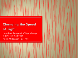 Changing the Speed of Light