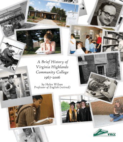 A Brief History of Virginia Highlands Community College 1967-2006