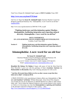 Islamophobia: A new word for an old fear