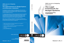 The Legal Framework for Budget Systems