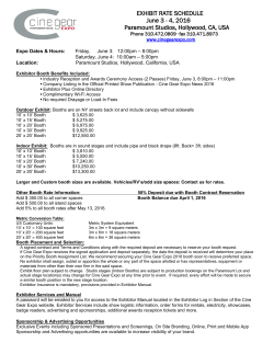 Exhibitor Fee Schedule