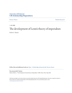 The development of Lenin`s theory of imperialism