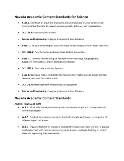 Nevada Academic Content Standards for Science Nevada
