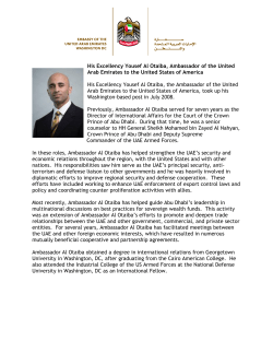 His Excellency Yousef Al Otaiba, Ambassador of the