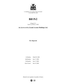 Bill Pr2 - Legislative Assembly of Ontario