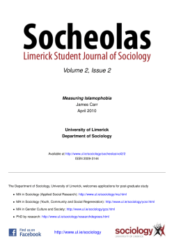 Measuring Islamophobia - University of Limerick