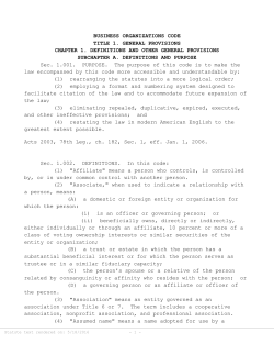 business organizations code title 1. general
