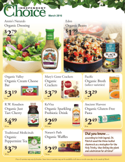 March 2016 - Independent Natural Food Retailers Association