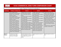 SCAG COMMERCIAL ZERO-TURN COMPARISON CHART