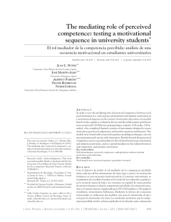 The mediating role of perceived competence: testing a motivational