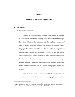 CHAPTER II REVIEW OF RELATED LITERATURE A. Vocabulary 1