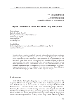 English Loanwords in French and Italian Daily Newspapers