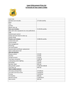 Lawn Enforcement Price List In Pursuit of Your Lawn`s Order