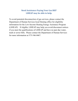Need Assistance Paying Your Gas Bill? LIHEAP may be able to help
