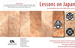 Lessons On Japan - University of Kentucky