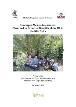 Observed vs Expected Benefits of the IIP in the Nile Delta