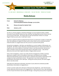Media Release - Hernando County Sheriff`s Office