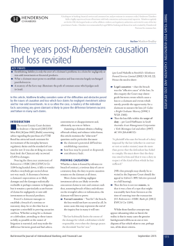 Three years post-Rubenstein: causation and loss revisited