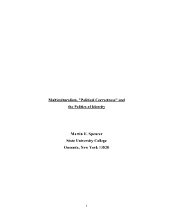 Multiculturalism, "Political Correctness" and the Politics