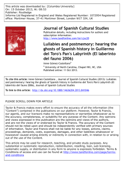 Lullabies and postmemory: hearing the ghosts of Spanish history in