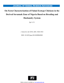 On Farm Characterization of Fulani Ecotype