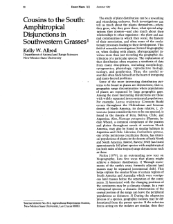 Cousins to the South: Amphitropical Disjunctions in Southwestern
