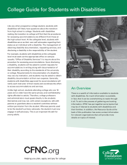 College Guide for Students with Disabilities