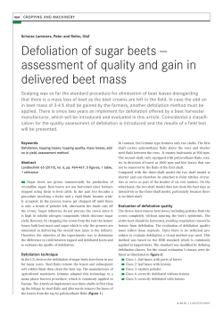 Defoliation of sugar beets - LANDTECHNIK &ndash; Agricultural Engineering