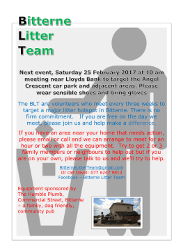 The BLT are volunteers who meet every three weeks to target a