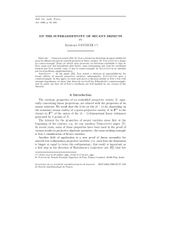 ON THE SUPERADDITIVITY OF SECANT DEFECTS Barbara