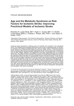 Age and the Metabolic Syndrome as Risk Factors for Ischemic Stroke