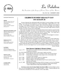 La Palabra - League of Women Voters of New Mexico