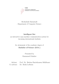 Intelligent Bot Bachelor of Science (B.Sc.)