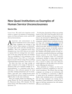 New Quasi-Institutions as Examples of Human Service