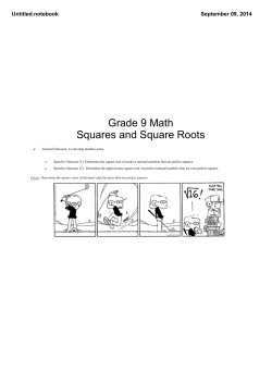 Grade 9 Math Squares and Square Roots