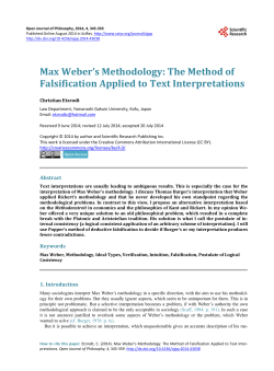 Max Weber`s Methodology - Scientific Research Publishing