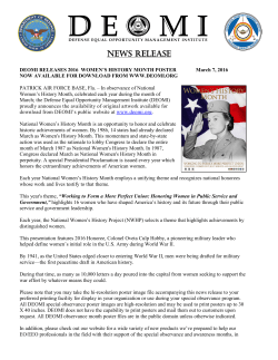 DEOMI Releases National Women`s History Month Poster and