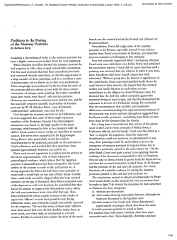 Problems in the Dating of the Mummy Portraits