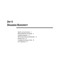 unit 4: organizing biodiversity