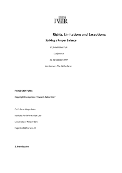 Rights, Limitations and Exceptions