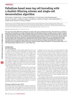 Palladium-based mass tag cell barcoding with a doublet