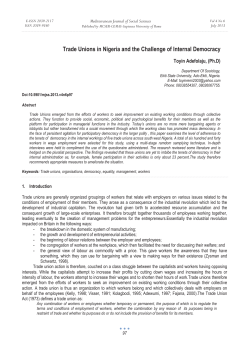 Trade Unions in Nigeria and the Challenge of Internal Democracy