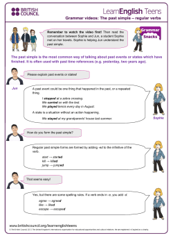 Grammar videos: The past simple &ndash; regular verbs